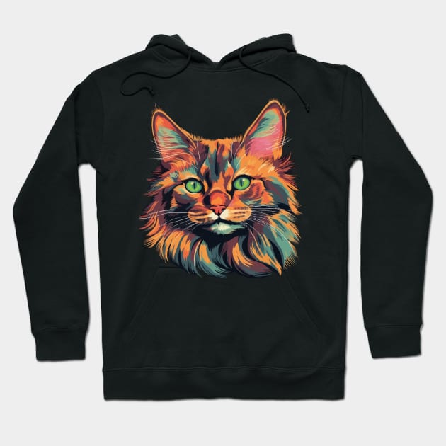 Somali Cat  Smiling Hoodie by JH Mart